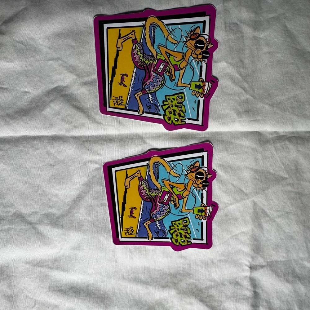 Dutch Bros Colorful Retro Cat Sticker